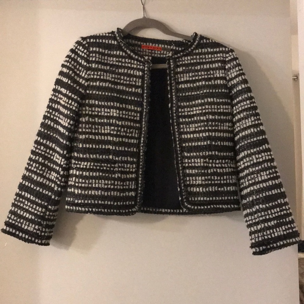 Alice & Olivia Metallic Tweed Jacket